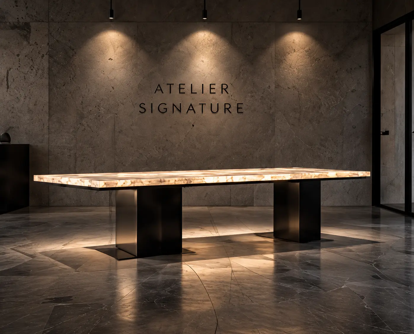 Présentation scénographique d’une pièce Atelier Signature