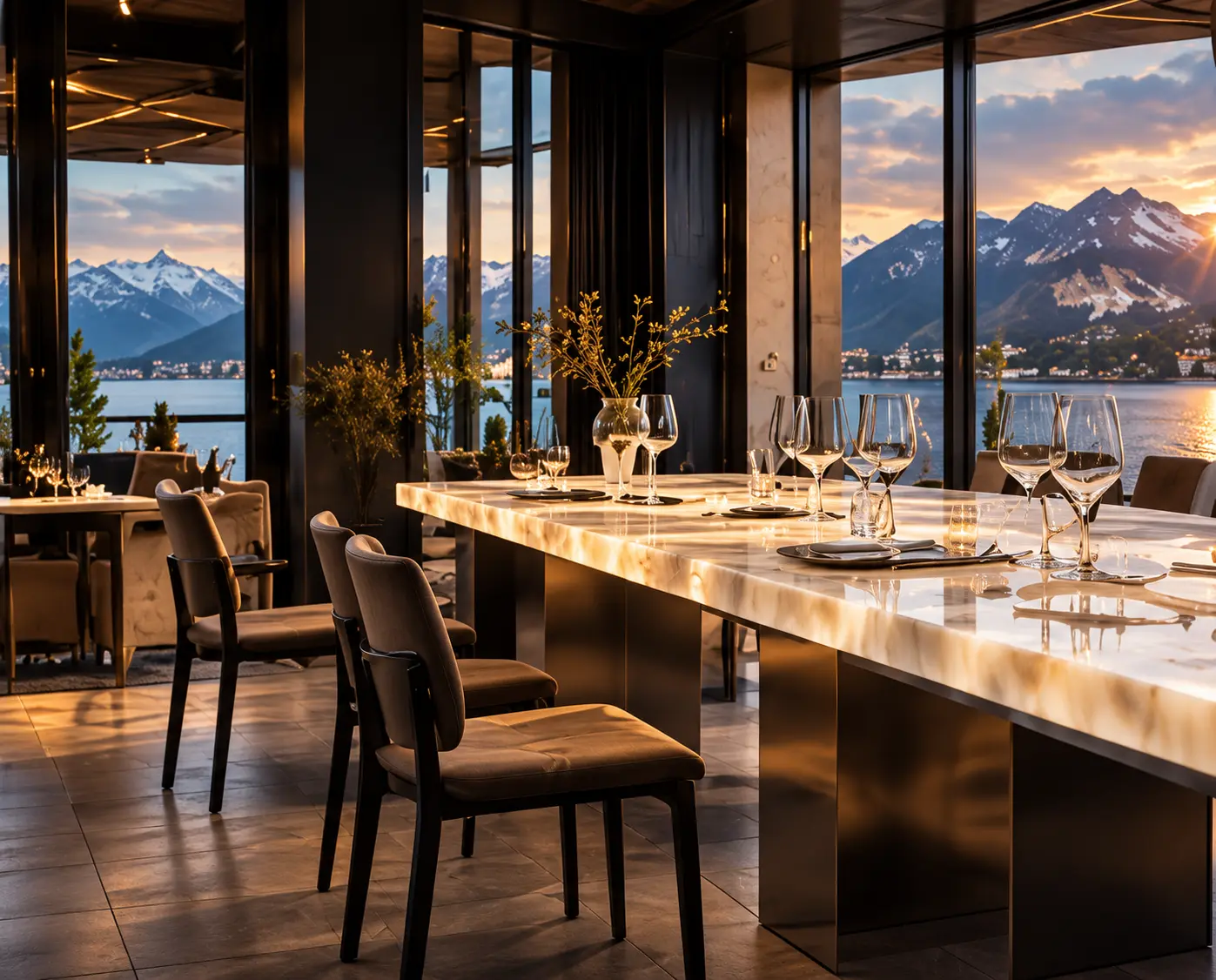 Table Atelier Signature dans un espace hôtelier